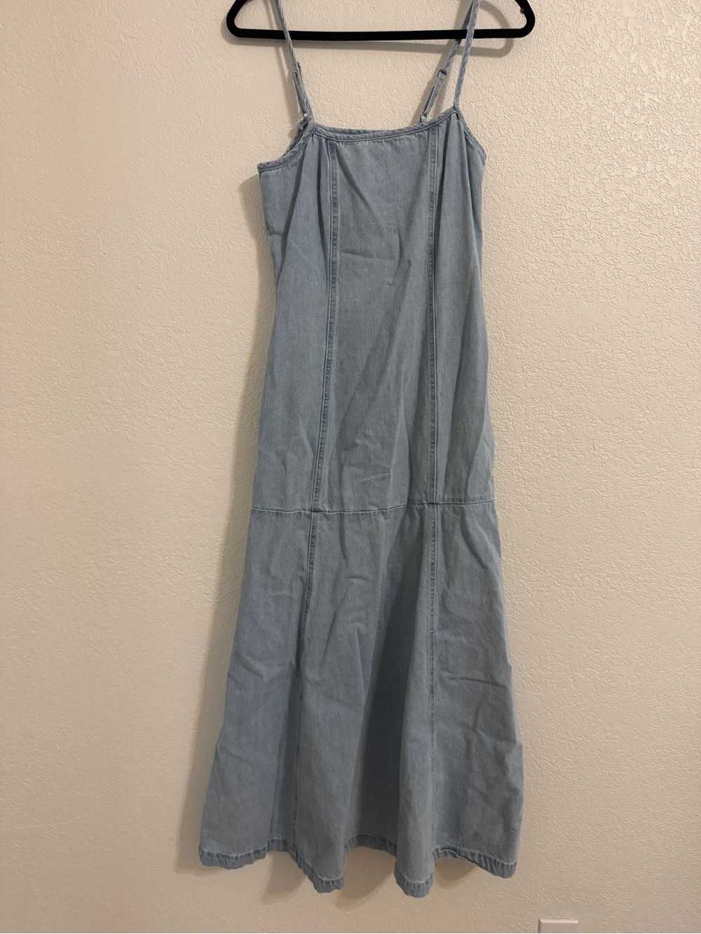 # 1 Indigo Rein Light Blue Denim Maxi Spaghetti-Strap Dress